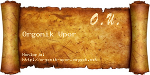 Orgonik Upor névjegykártya